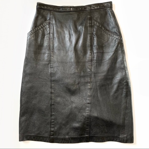 The Olde Hide House Black Leather Skirt - Picture 1 of 8